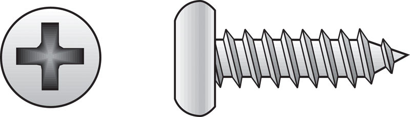HILLMAN No. 4 Ga. X 3/8 in. L Phillips Pan Head Sheet Metal Screws 100 pk