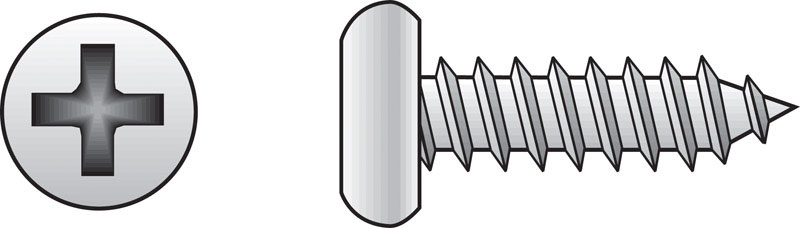 HILLMAN No. 8 Ga. X 1/2 in. L Phillips Pan Head Sheet Metal Screws 100 pk