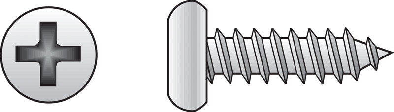 HILLMAN No. 10 Ga. X 1 in. L Phillips Pan Head Sheet Metal Screws 100 pk