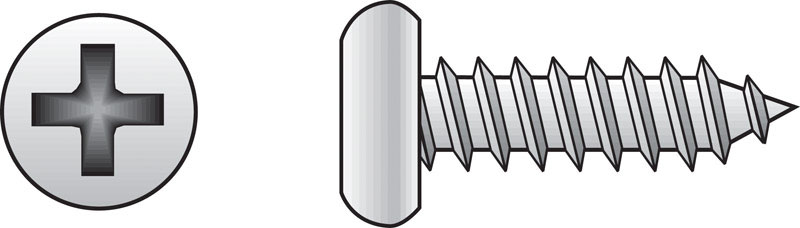 HILLMAN No. 12 Ga. X 1 in. L Phillips Pan Head Sheet Metal Screws 100 pk