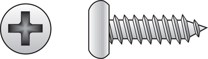 HILLMAN No. 14 Ga. X 1 in. L Phillips Pan Head Sheet Metal Screws 100 pk