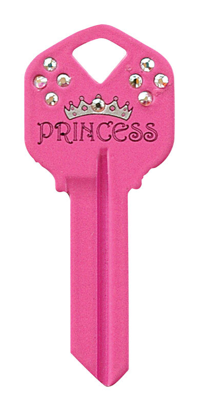 HILLMAN DIVA Princess House/Office Universal Key Blank Single Pink (Pack of 6)