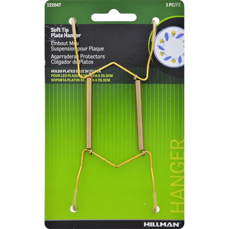 HILLMAN Brass-Plated Gold ,Plate Hanger 30 lb 1 pk (Pack of 10)