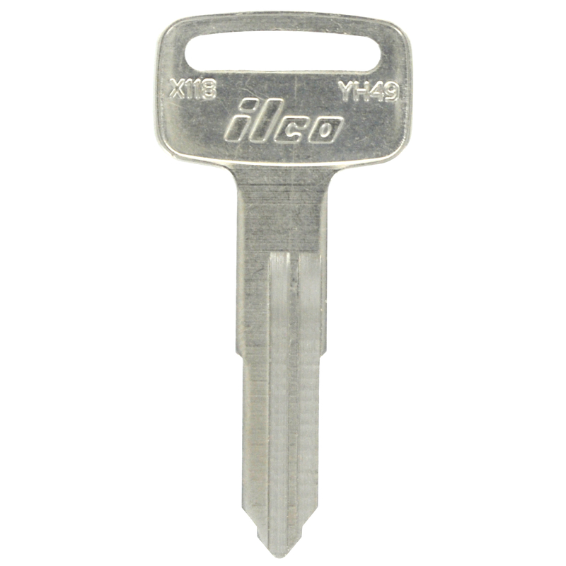 HILLMAN Traditional Key Motorcycle Key Blank Double For Yamaha Silver (Pack of 10)