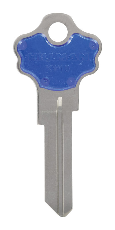 HILLMAN ColorPlus Traditional Key House/Office Key Blank Single Blue/Silver (Pack of 5)