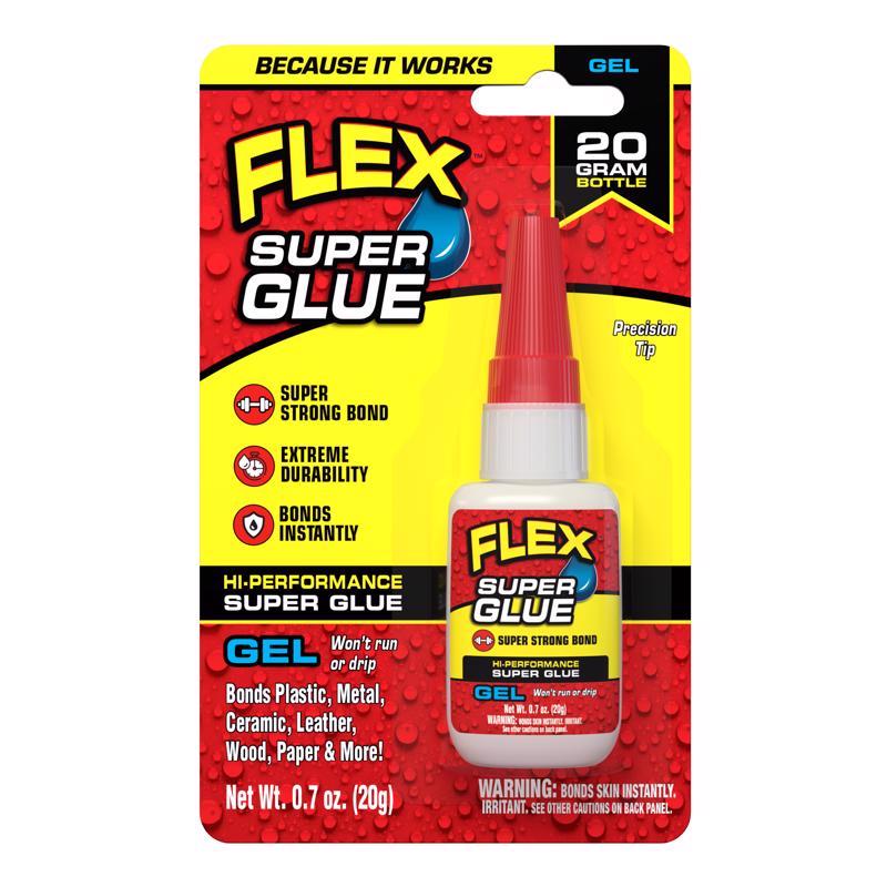 Flex Seal Family of Products Flex Super Glue Gel High Strength Clear Super Glue 20 gm (Pack of 8)