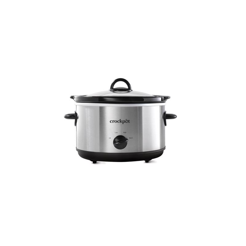 Crock-Pot 4.5 qt Black/Silver Stoneware Slow Cooker