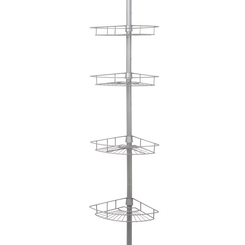 Zenna Home 97 in. H X 11.5 in. W X 8 in. L 4-Shelf Corner Shower Caddy