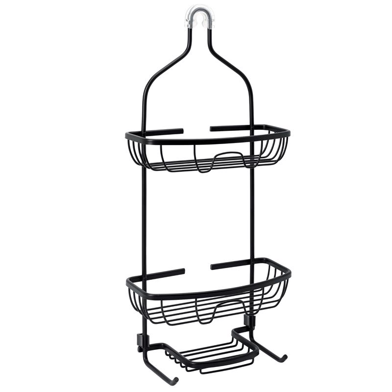 Zenna Home 24.25 in. H X 11 in. W X 4.5 in. L Matte Black Shower Caddy
