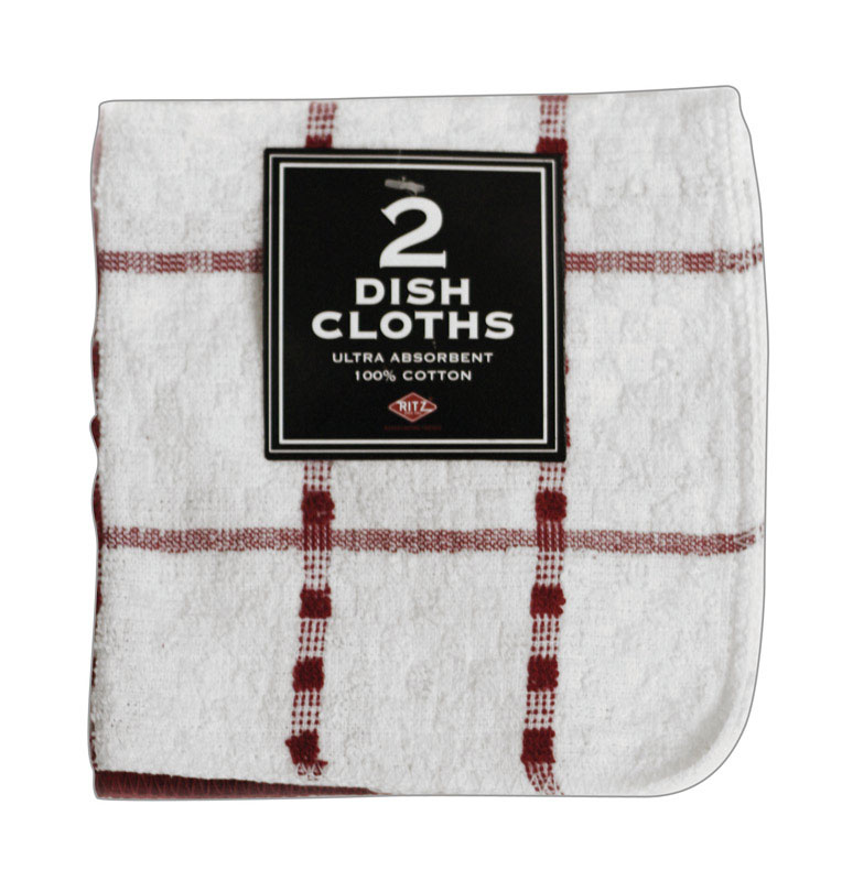 Ritz Paprika Cotton Check/Solid Dish Cloth 2 pk (Pack of 3)