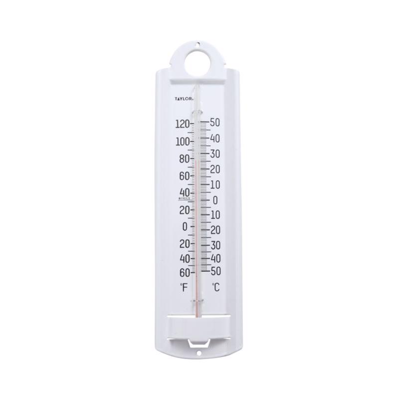 Taylor Tube Thermometer Aluminum White 8.86 in.