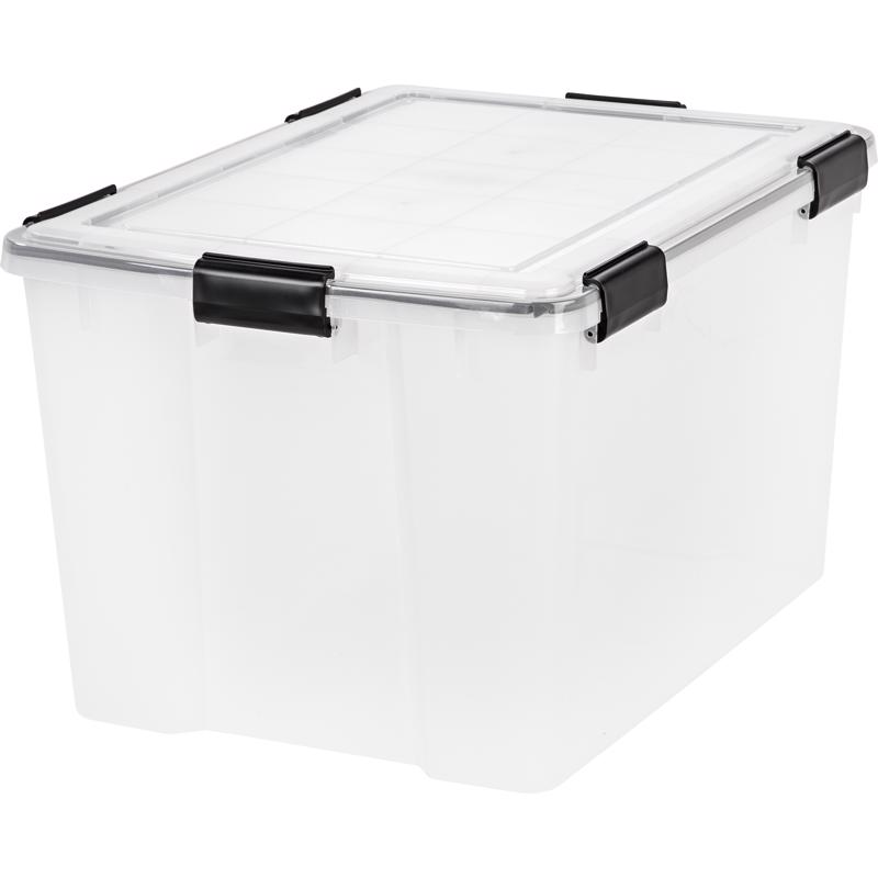 IRIS WEATHERPRO 74 qt Clear Storage Tote 14.5 in. H X 17.75 in. W X 23.6 in. D Stackable (Pack of 4)