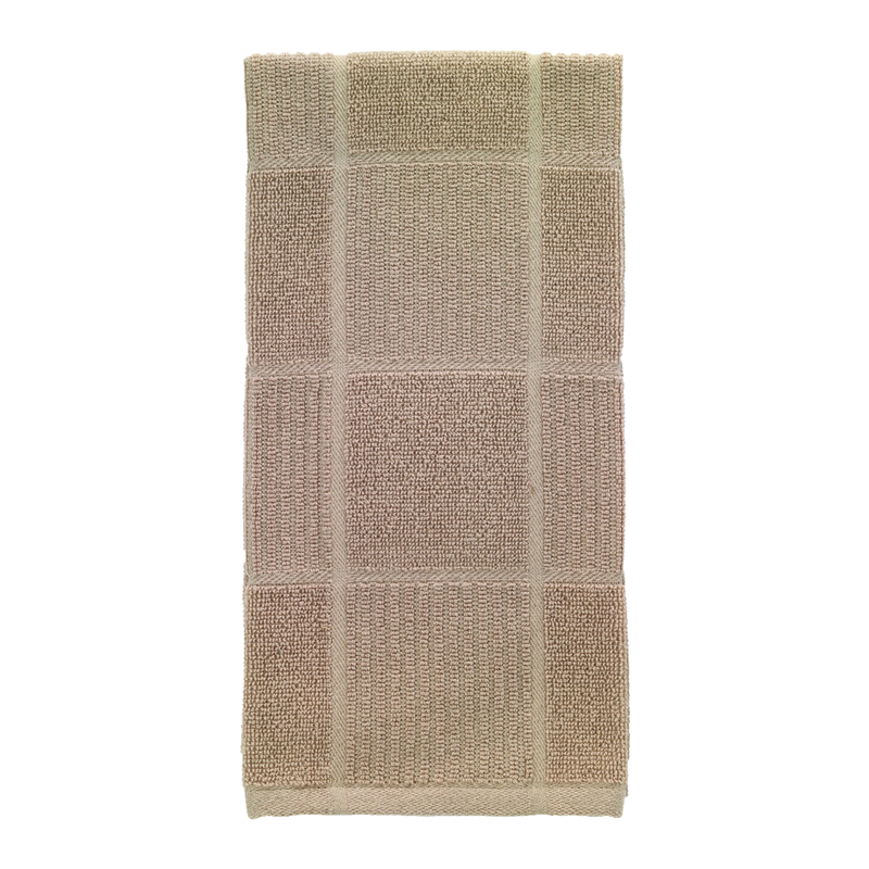 T-Fal Sand Cotton Checked Parquet Kitchen Towel 1 pk (Pack of 6)