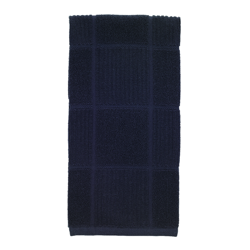 T-Fal Charcoal Cotton Checked Parquet Kitchen Towel 1 pk (Pack of 6)