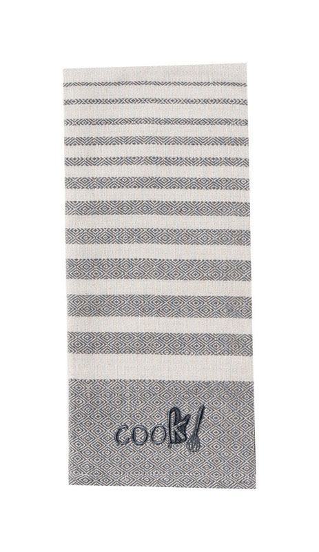 Kay Dee Cooks Kitchen Graphite Cotton Embroidered Tea Towel 1 pk (Pack of 6)