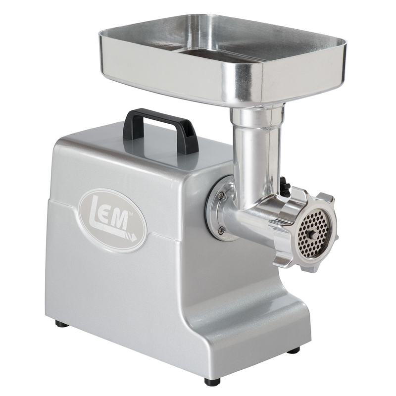 LEM Mighty Bite Brushed Nickel Silver 1 speed 4.5 lb #8 Electric Meat Grinder