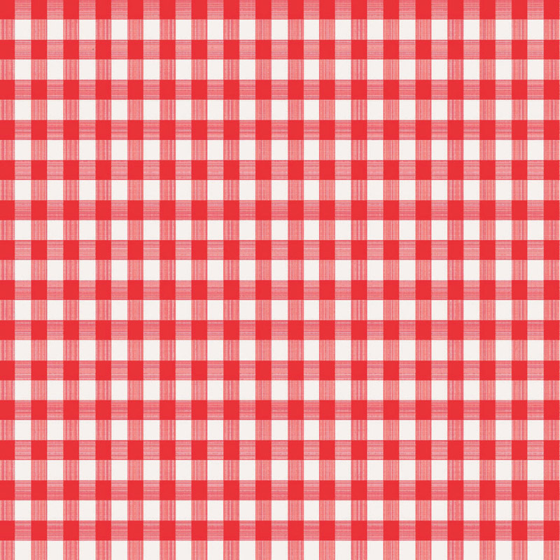 Magic Cover Red/White Checkered Vinyl Disposable Tablecloth 90 in. L X 52 in. W