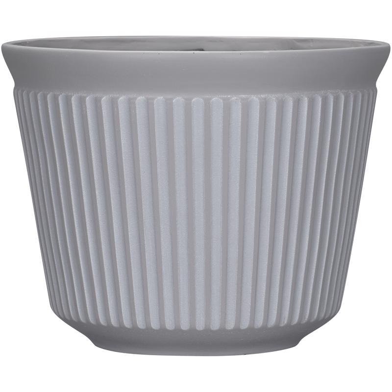 L&G 9.33 in. H X 12 in. W X 12 in. D X 12 in. D Polyresin Finola Planter Cement
