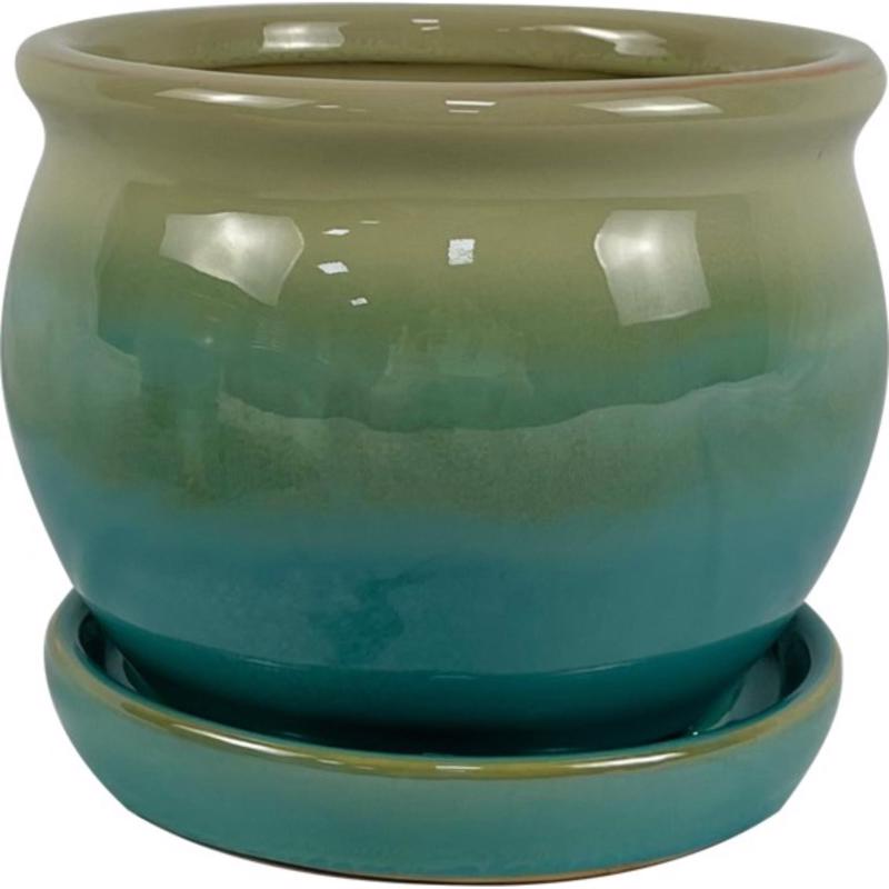 Border Concepts 5 in. H X 6 in. W Ceramic Archdale Planter Moss (Pack of 6)