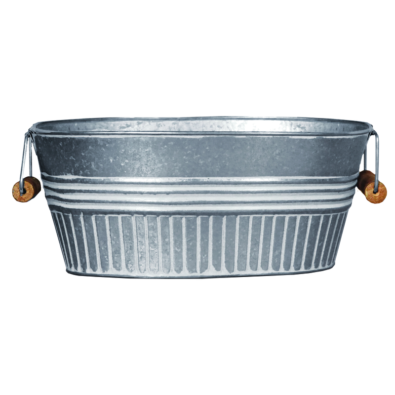 Robert Allen 9 in. H X 14 in. W X 6 in. D Metal Tub Planter Galvanized