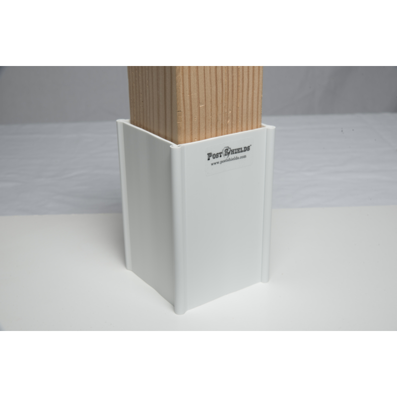 Post Shields Inc. 6 in. H X 4 in. W X 4 in. L PVC Coated White PVC Fence Post Protection (Pack of 10)