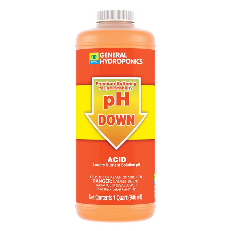 General Hydroponics pH Down Liquid pH Control 1 qt (Pack of 12)
