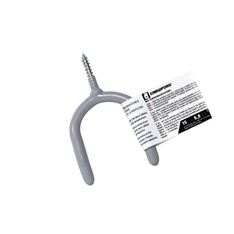 Crawford 4 in. L Vinyl Coated Gray Steel Medium Tool Hook Hook 15 lb. cap. 1 pk (Pack of 25)