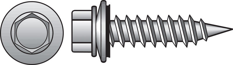 HILLMAN No. 10 Ga. X 2-1/2 in. L Hex Hex Head Screws w/Washers 1 pk