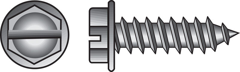 HILLMAN No. 10 Ga. X 2 in. L Slotted Hex Washer Head Sheet Metal Screws 1 pk