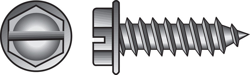 HILLMAN No. 14 Ga. X 1 in. L Slotted Hex Washer Head Sheet Metal Screws 100 pk