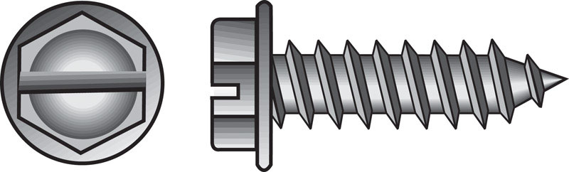 HILLMAN No. 8 Ga. X 1-1/4 in. L Slotted Hex Washer Head Sheet Metal Screws 100 pk