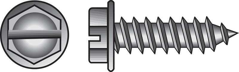 HILLMAN No. 8 Ga. X 1-1/2 in. L Slotted Hex Washer Head Sheet Metal Screws 1 pk