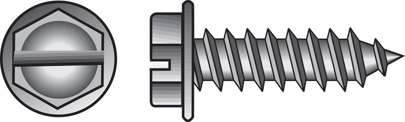 HILLMAN No. 10 Ga. X 1-1/2 in. L Slotted Hex Washer Head Sheet Metal Screws 100 pk