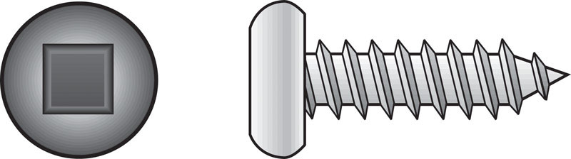 HILLMAN No. 6 Ga. X 1-1/4 in. L Square Hex Head Sheet Metal Screws 1 pk