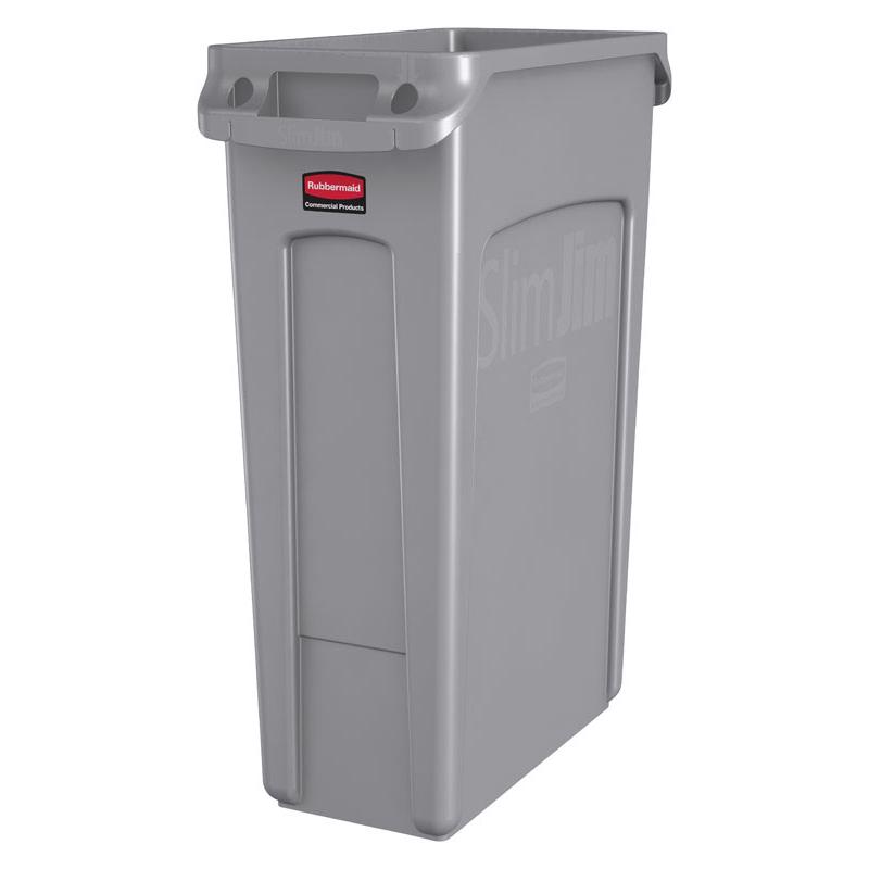 Rubbermaid Slim Jim 23 gal Gray Plastic Garbage Can (Pack of 4)