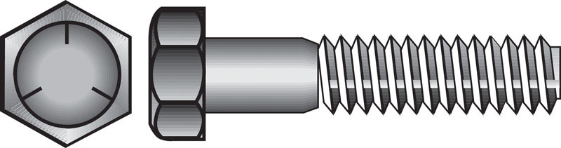 HILLMAN 1/4 in. D X 6 in. L Heat Treated Zinc Steel Hex Head Cap Screw 100 pk
