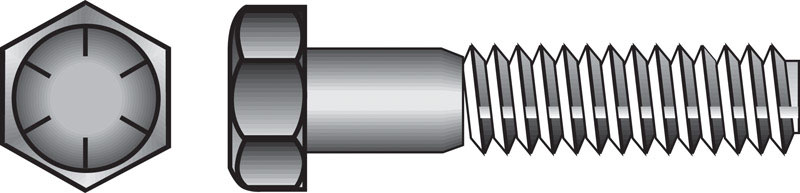 HILLMAN 9/16 in. D X 2 in. L Heat Treated Steel Hex Head Cap Screw 25 pk