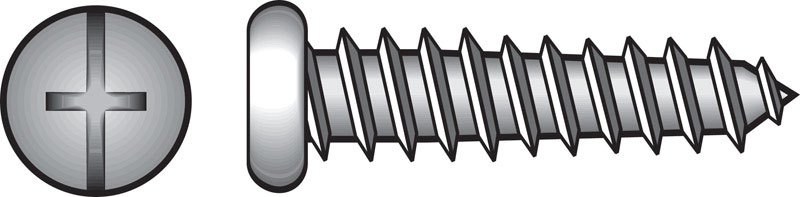 HILLMAN No. 8 Ga. X 3/4 in. L Phillips/Slotted Pan Head Sheet Metal Screws 100 pk