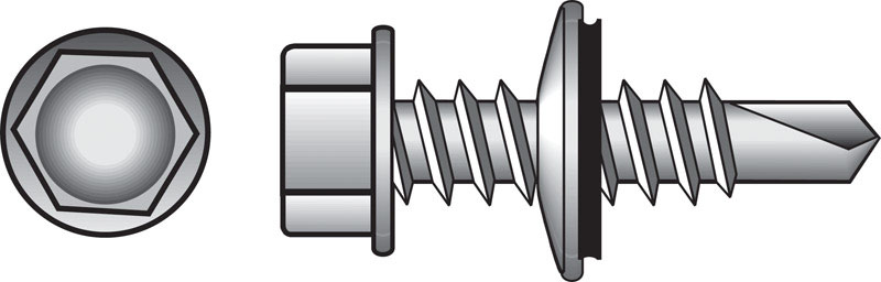 HILLMAN 1/4 in. Ga. X 1 in. L Hex Hex Washer Head Self-Drilling Screws 100 pk