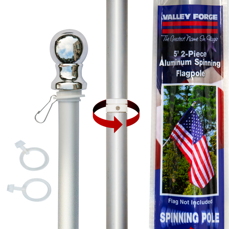 Valley Forge 5 ft. L Aluminum Flag Pole Brushed