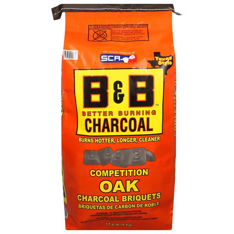 B&B Charcoal All Natural Oak Charcoal Briquettes 17.6 lb