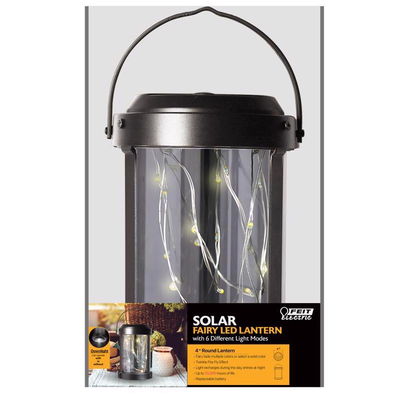 Feit Solar Fixtures 6.1 in. Solar Power Metal Round Bronze Hanging Pathway Light (Pack of 3)
