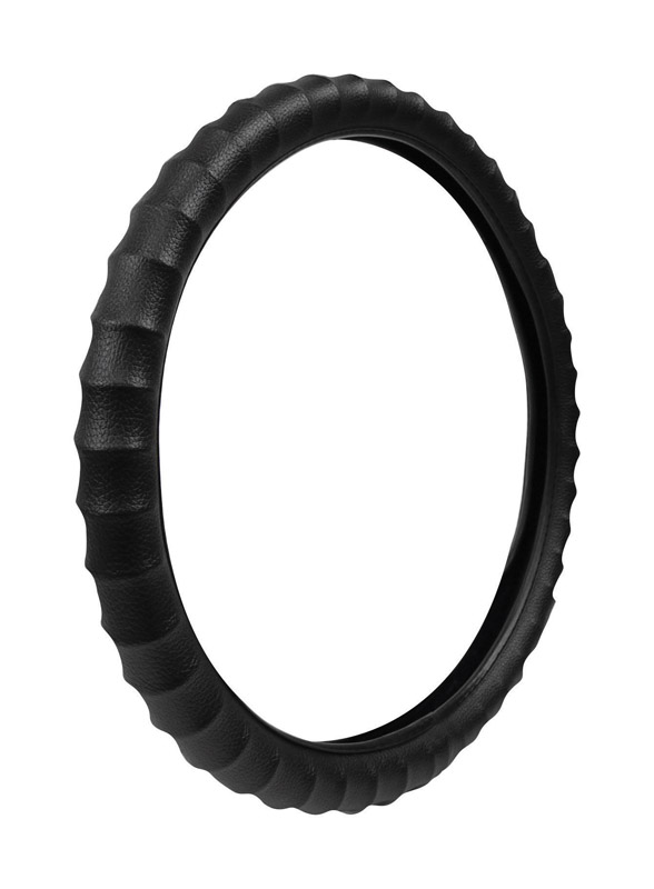 Custom Accessories Black Steering Wheel Cover For Fits 14-1/2 inch To 15-1/2 inch 1 pk