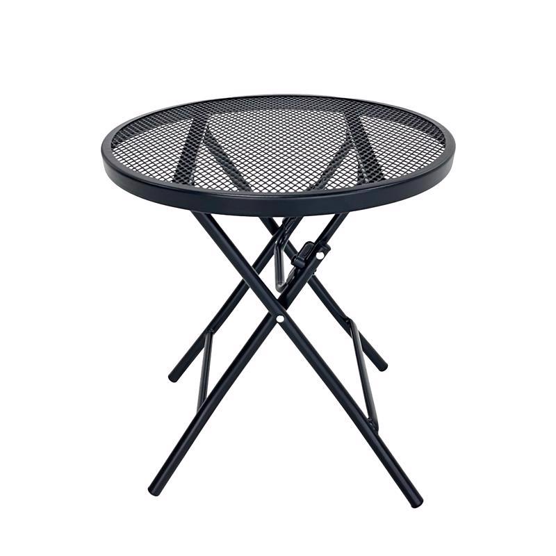 Living Accents Black Round Steel Side Table (Pack of 4)
