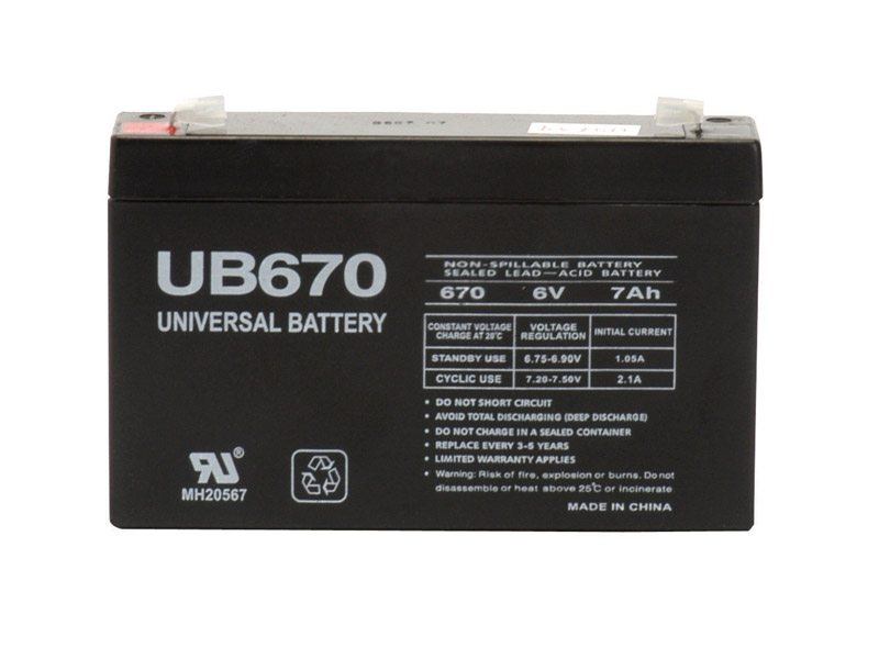 Universal Power Group UB670 7 Ah 6 V Lead Acid Battery (Pack of 2)