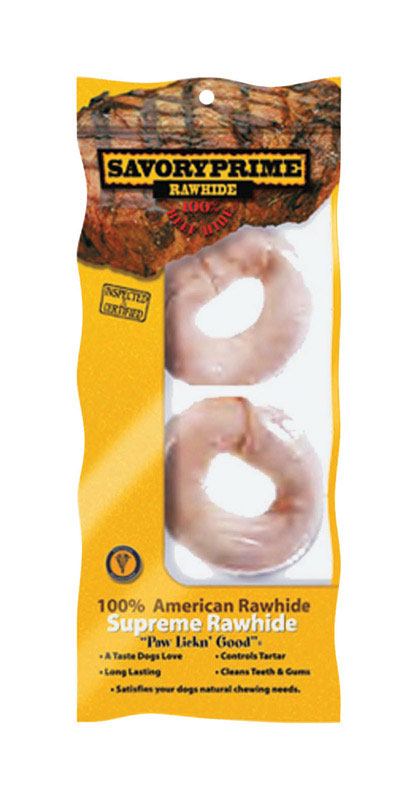 Savory Prime Medium/Large Adult Rawhide Bone Beef Rawhide 4 in. L 2 pk