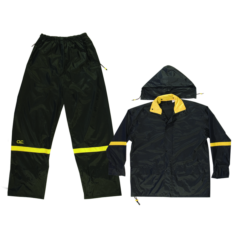 CLC Climate Gear Black Nylon Rain Suit M 0.18 mil