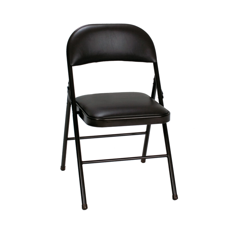 Cosco Black Vinyl Folding Chair 1 pk (Pack of 4)