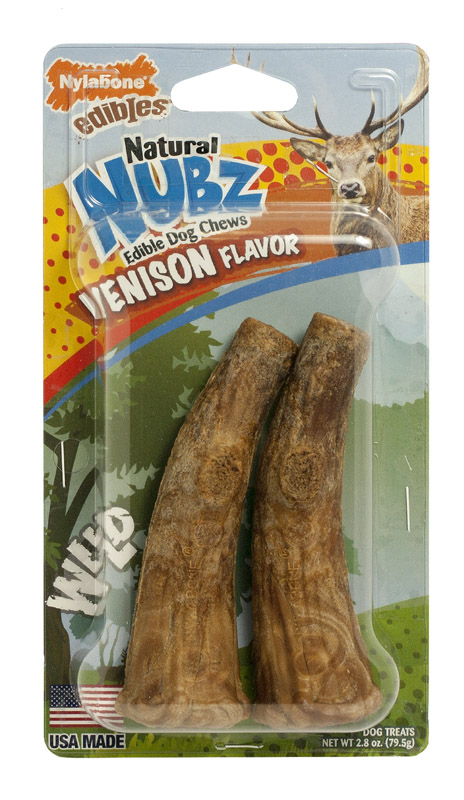 Nylabone Nubz Venison Chews For Dogs 2.8 oz 4.3 in. 2 pk