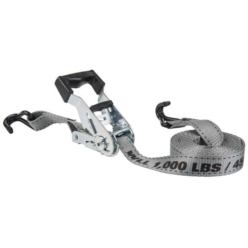Keeper 1 in. W X 12 ft. L Gray Ratchet Tie Down Strap 1000 lb 4 pk (Pack of 4)